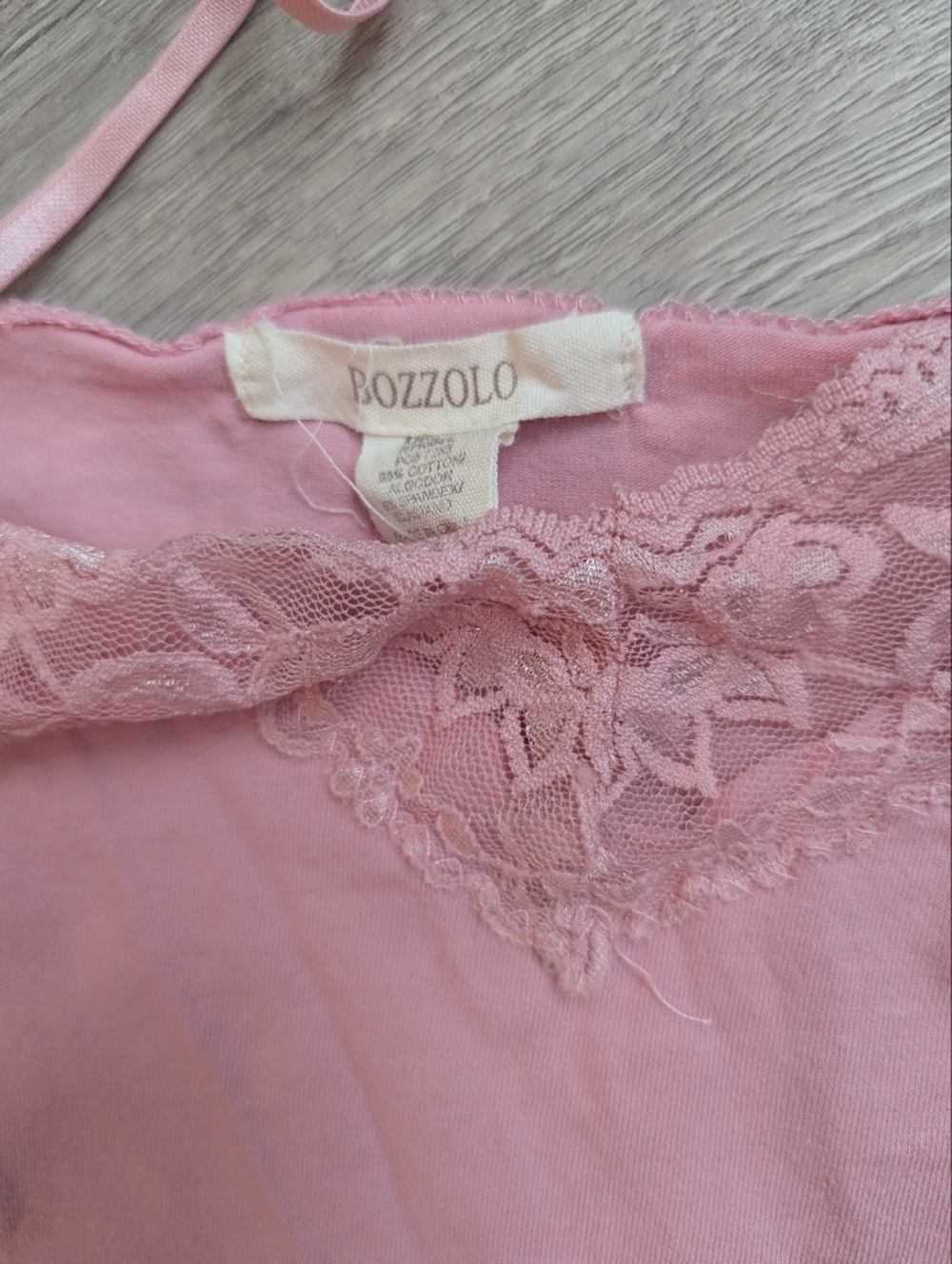 Bozzolo Pink Lace-Trim Chemise Slip